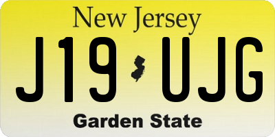 NJ license plate J19UJG