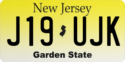NJ license plate J19UJK