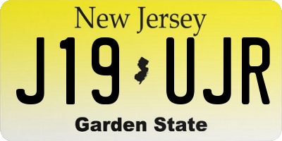 NJ license plate J19UJR