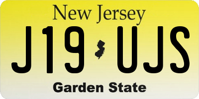 NJ license plate J19UJS
