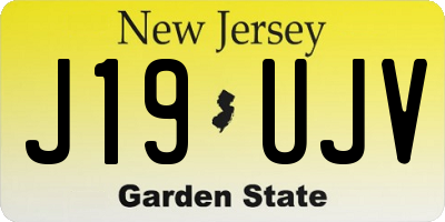 NJ license plate J19UJV