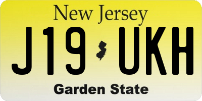 NJ license plate J19UKH