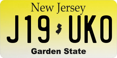 NJ license plate J19UKO