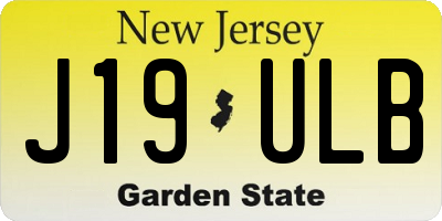 NJ license plate J19ULB