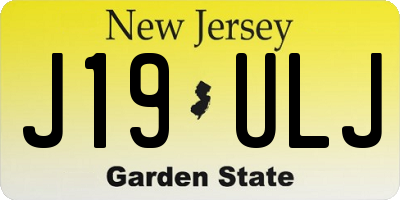 NJ license plate J19ULJ