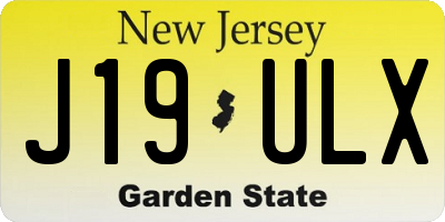 NJ license plate J19ULX