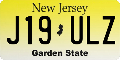 NJ license plate J19ULZ