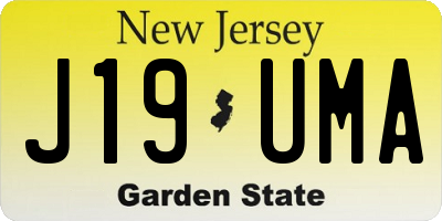NJ license plate J19UMA