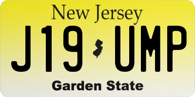NJ license plate J19UMP
