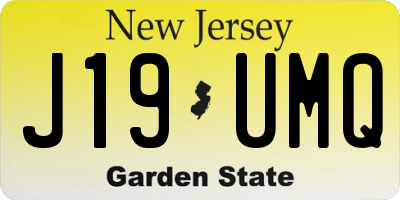 NJ license plate J19UMQ