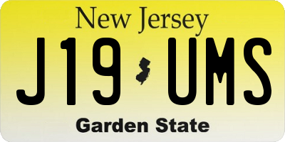 NJ license plate J19UMS