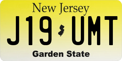 NJ license plate J19UMT