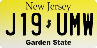NJ license plate J19UMW