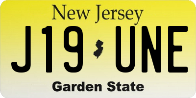 NJ license plate J19UNE