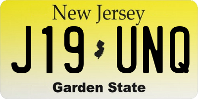 NJ license plate J19UNQ