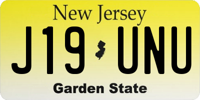 NJ license plate J19UNU