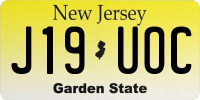 NJ license plate J19UOC