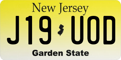 NJ license plate J19UOD