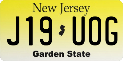 NJ license plate J19UOG