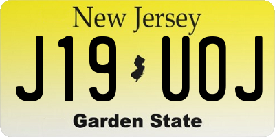 NJ license plate J19UOJ