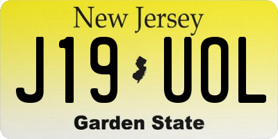 NJ license plate J19UOL