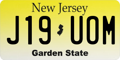 NJ license plate J19UOM