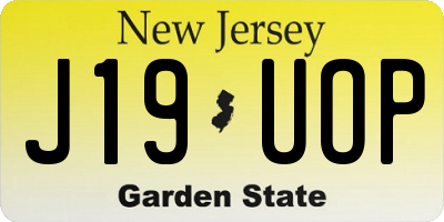 NJ license plate J19UOP