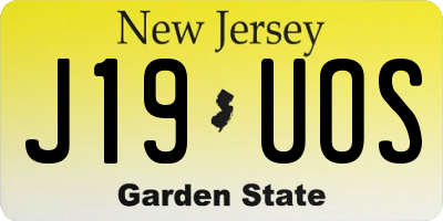 NJ license plate J19UOS