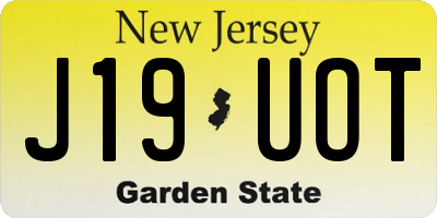 NJ license plate J19UOT