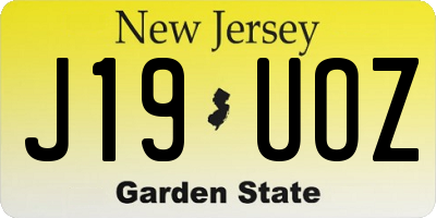 NJ license plate J19UOZ