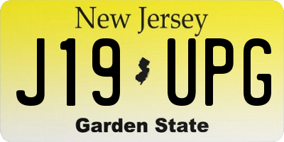 NJ license plate J19UPG