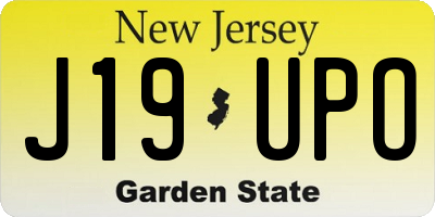 NJ license plate J19UPO