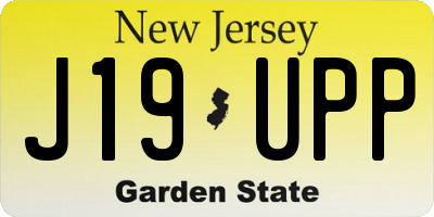 NJ license plate J19UPP