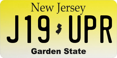 NJ license plate J19UPR