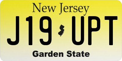 NJ license plate J19UPT
