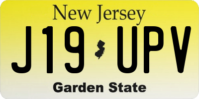 NJ license plate J19UPV