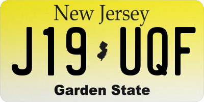 NJ license plate J19UQF