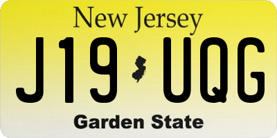 NJ license plate J19UQG