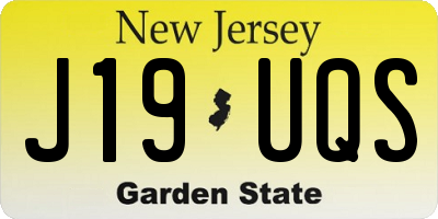 NJ license plate J19UQS