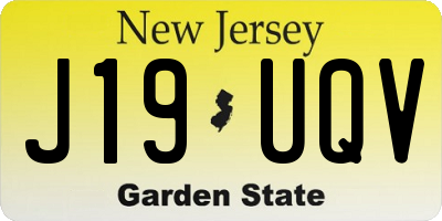 NJ license plate J19UQV
