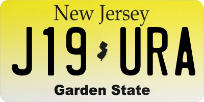 NJ license plate J19URA