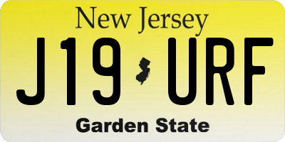 NJ license plate J19URF