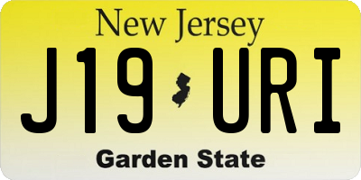 NJ license plate J19URI