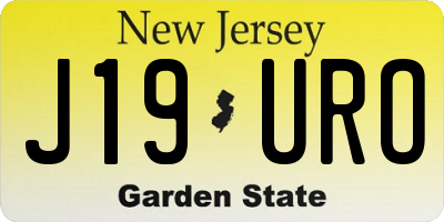 NJ license plate J19URO