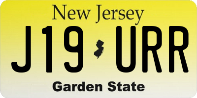 NJ license plate J19URR