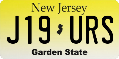 NJ license plate J19URS
