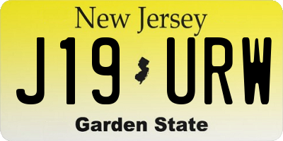 NJ license plate J19URW