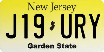 NJ license plate J19URY