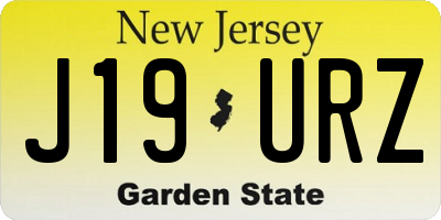 NJ license plate J19URZ