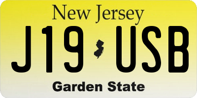 NJ license plate J19USB